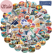 200 PCS World Travel Stickers for Luggage Suitcases, Vinyl Country Travel Map St