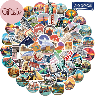 #ad 200 PCS World Travel Stickers for Luggage Suitcases Vinyl Country Travel Map St $19.06