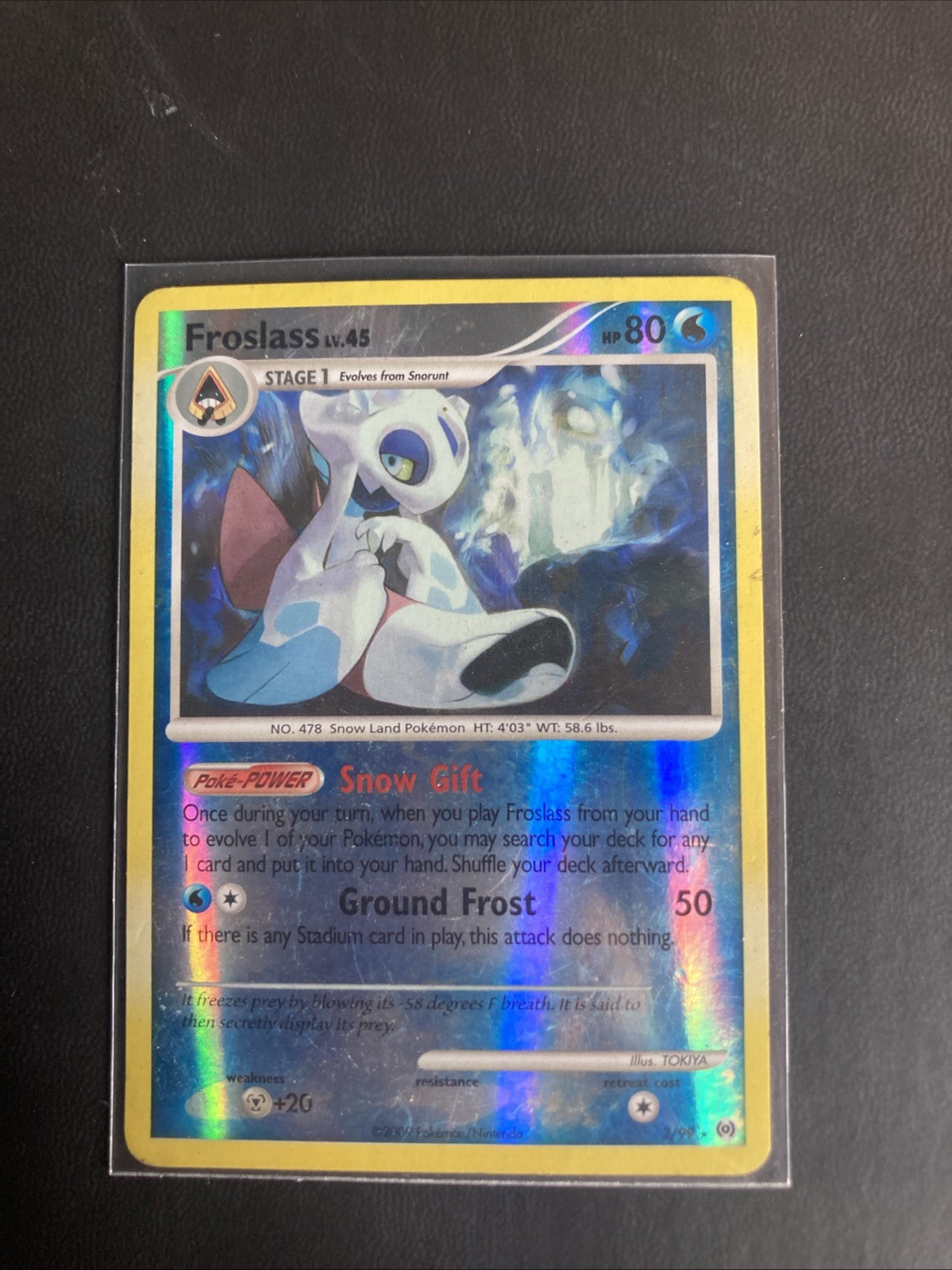 Pokémon TCG Froslass 2/99 DPP Arceus Reverse Holo Rare Card EN-MP 2009