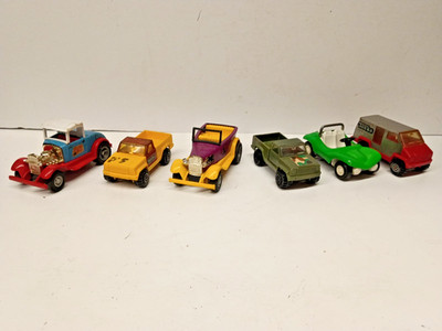 Lot of 6 Vintage Tonka Vehicles-Smart Cart-Dragon Wagon-Pickup Trucks-Van