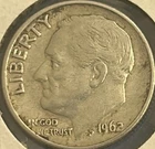 1962 P Roosevelt Dime 90% Silver **Free Shipping**