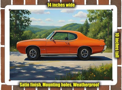 Metal Sign - 1969 Pontiac GTO 20 Oil Painting - 14x10