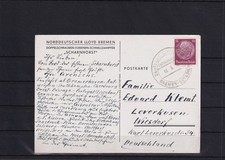 AW814) Deutsche Seepost Bremen Ostasien Karte Norddeutscher Lloyd "Scharnhorst"
