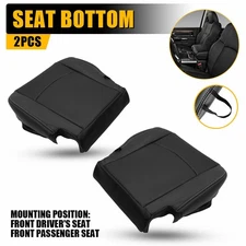 2X Black Front Bottom Seat Covers Fit 2013-2018 Dodge Ram 1500 2500 3500 4500 EJ