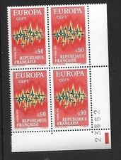 1972 bloc de 4 timbres coin numéroté Europa  N° 1715 Neuf **
