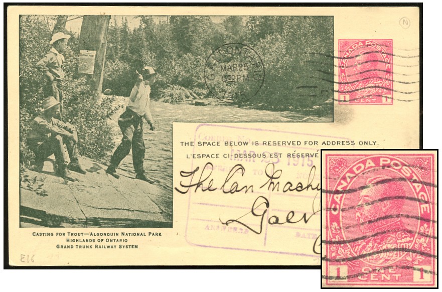CANADA RWY VIEW CASTING FOR TROUT MAR 1915 GTR E17
