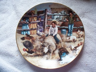 A COWBOY'S DOWNFALL CHILDREN AMERICAN FRONTIER CROOK  COLLECTOR PLATE