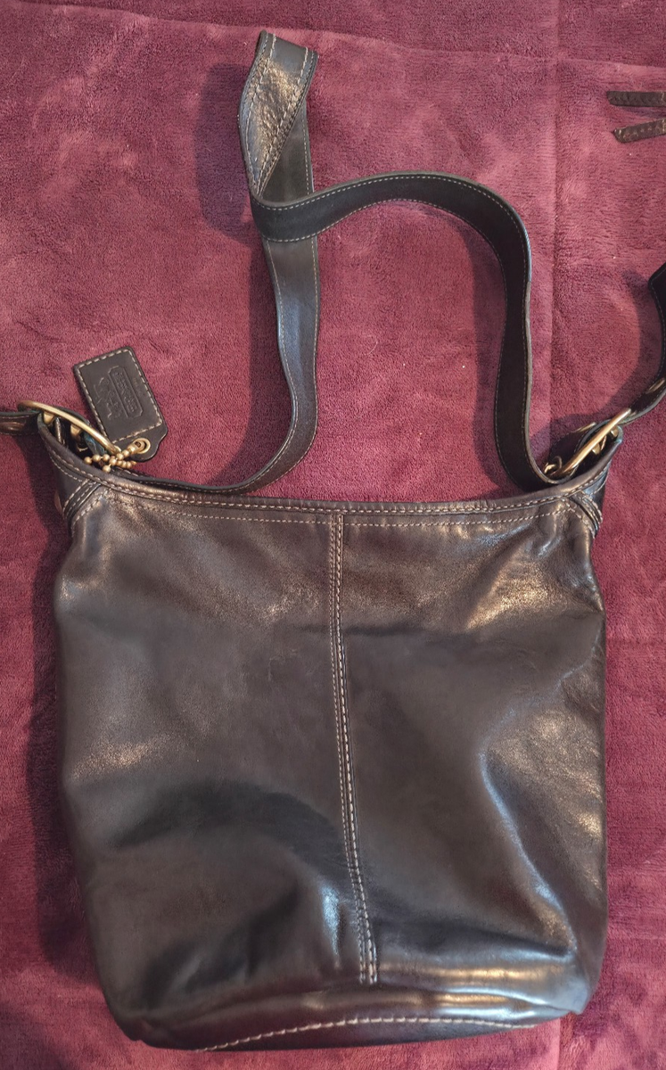 Vintage COACH L0769-11422 Bleeker Black Leather Bucket Duffle  display picture 1