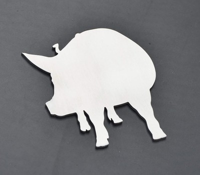 Pig Emblem Badge Crest Stainless Steel 4'' Wide