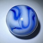 VINTAGE RAVENSWOOD BLUE WHITE SWIRL MARBLE .73" #198 — photo 3