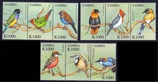 ZAMBIA 2000 singing BIRDS SC#898a-i  ** unmounted 💲FREE SHIPPING💲