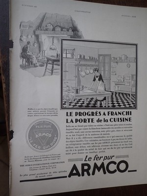 Reines Eisen ARMCO + TSF DUCRETET + Burgund GEISWEILER mit NÄCHTEN ILLUSTRATION 1930