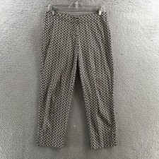 Cabi Ankle Pants Womens 2 Black Cotton Blend Pull On Zip Fly Pockets Casual