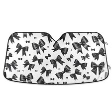 Black Bows Car Sun Shade for Windshield Cars Sun Visor Protector, Foldable