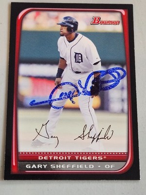 2008 Bowman GARY SHEFFIELD Tigers In-Person Signed Autographed AUTO