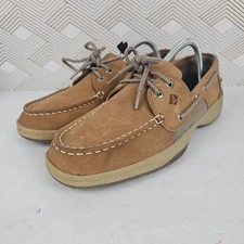 Sperry Top-Sider Intrepid Men's 9.5 Tan Leather 2-Eye Boat Shoes 0276308