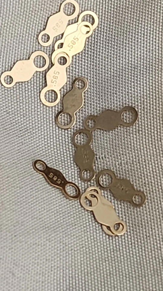 14K Gold Flat Quality Tag or Clasp End 8mm sold per 12 pcs 585  - Image 3 of 4