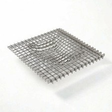 Metallschale mit Gitterstruktur Minimalistisch Obstschale Silbern f&uuml;r Couchtisch