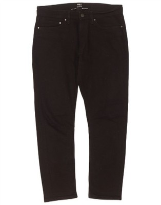 Marks & Spencer Mens Slim Jeans W32 L29 Black Cotton UQ07