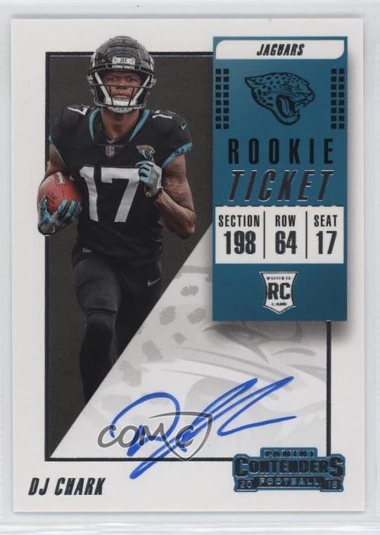 2018 Panini Contenders Rookie Ticket RPS DJ Chark Jr #123 Rookie Auto RC o8g