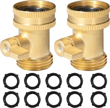 Hourleey Brass Garden Hose Shut off Valve, 2 Pack Heavy Duty 3/4 Inch Solid Bras