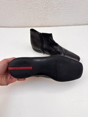PRADA SPORT 90s Archive Boots Black Leather Size 38.5 EU 5.5 UK | eBay