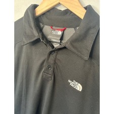 The North Face Polo Shirt Mens Medium Black Short Sleeve Performance Hiking Logo