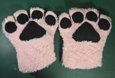 Cat Paws Gloves Cozy Animal Full Fingers Bear Claws Mittens Winter Gray Holiday