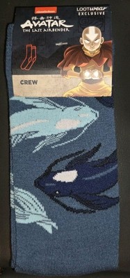 Loot Wear Avatar The Last Airbender Crew Socks Size Mens 6-12, NEW 