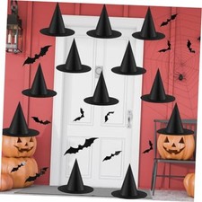 12pcs Halloween Witch Hats 12pcs 3D Bats Stickers - 12pcs bats hanging Rope