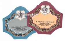 x4785 BEUTHEN O./S. &ndash; Bytom B. Scheffzek 2x Blanko-Etikett liqueur label