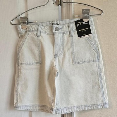 Art Class White Denim Bermuda Shorts Unisex Kids Size M (8) Cotton Pockets
