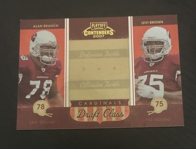 2007 Playoff Contenders - Draft Class Alan Branch, Levi Brown #DC-1 /1000 (RC)