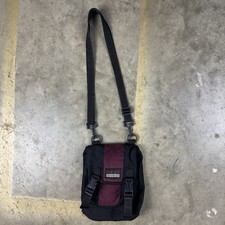 Vintage Adidas Crossbody Bag Made in Japan Black Burgundy 1990s Y2K Sportswear