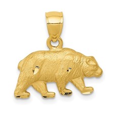 10K Yellow Gold Diamond-cut Bear Pendant 10K3321