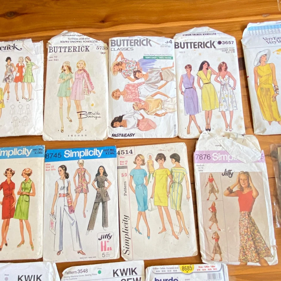 Vintage Sewing Patterns Bulk Lot 1960s 70s Butterick Simplicity NOT CHECKED - image 3 of 4