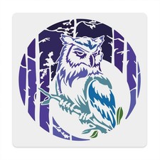 NBEADS Owl Painting Stencil, 11.8x11.8 Inch Forest Moon DIY Art and Craft Ste...