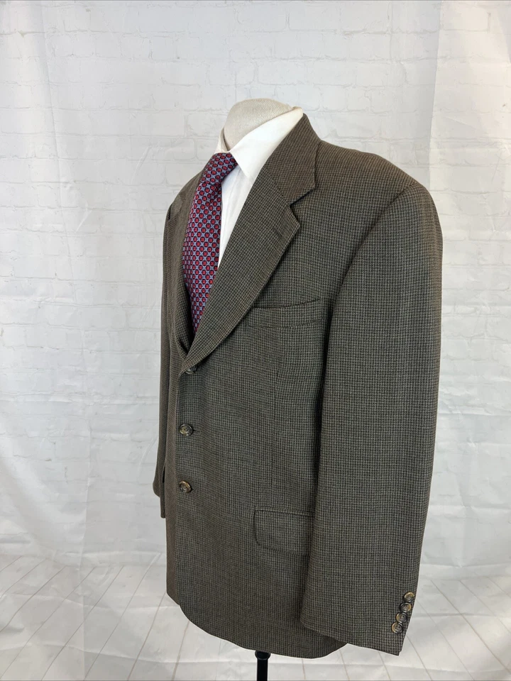 Blazer OTOÑO/INVIERNO Oscar de la Renta Para Hombre Marrón Lana a Cuadros 44S $495 Foto 3 de 4