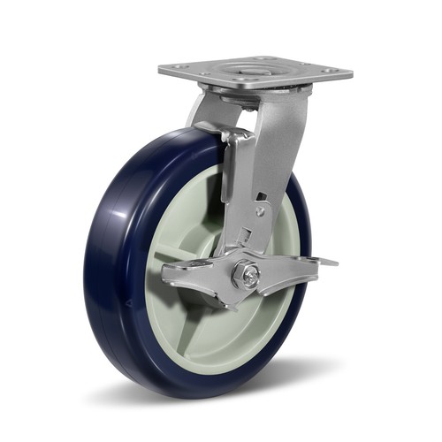 8Inch Polyurethane on Polypropylene Heavy Duty Casters ,Capacity 1250-5000LB - Picture 8 of 63