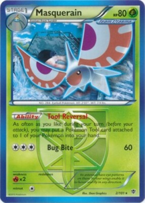 Masquerain - 2/101 - Rare x1 - Lightly Played - BW Plasma Blast