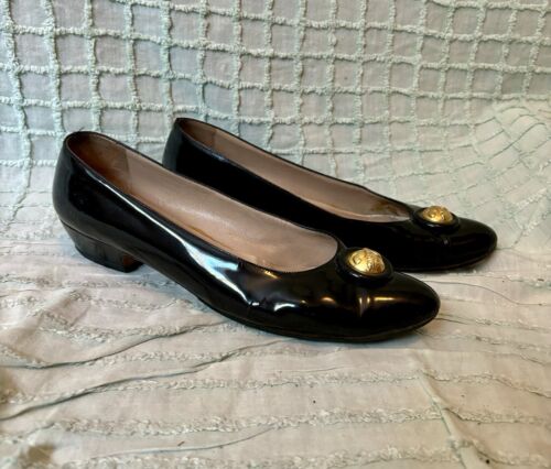 Vintage 90s Black Patent Leather Italian Shoes by Salvatore Ferragamo sz 9.5 AA - Picture 13 of 15