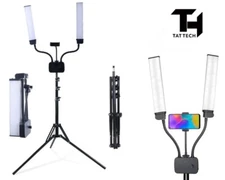TAT TECH Portable Adjustable Dual Head LED Floor Lamp Tattoo Salon Work Light
