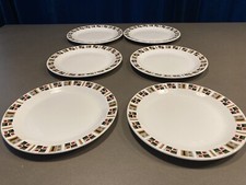 Alfred Meakin Random Pattern 6x Side Plates 7” Mid Century Retro VGC