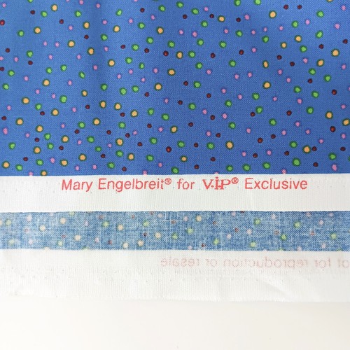 Mary Engelbreit for VIP Blue Cotton Multicolor Polka Dots Fabric 45" By The Yard - Picture 3 of 5