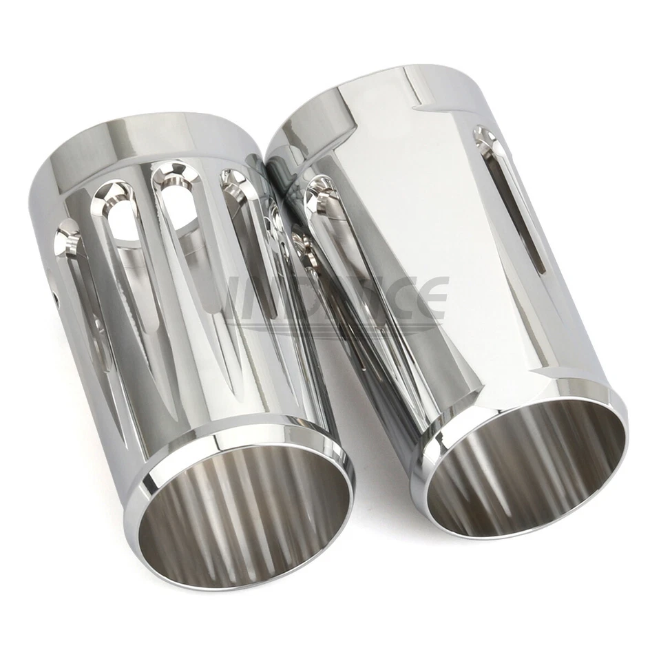 49mm Chrome Fork Slider Covers for Harley Touring/Road King Tri Glide Foto 4 de 4