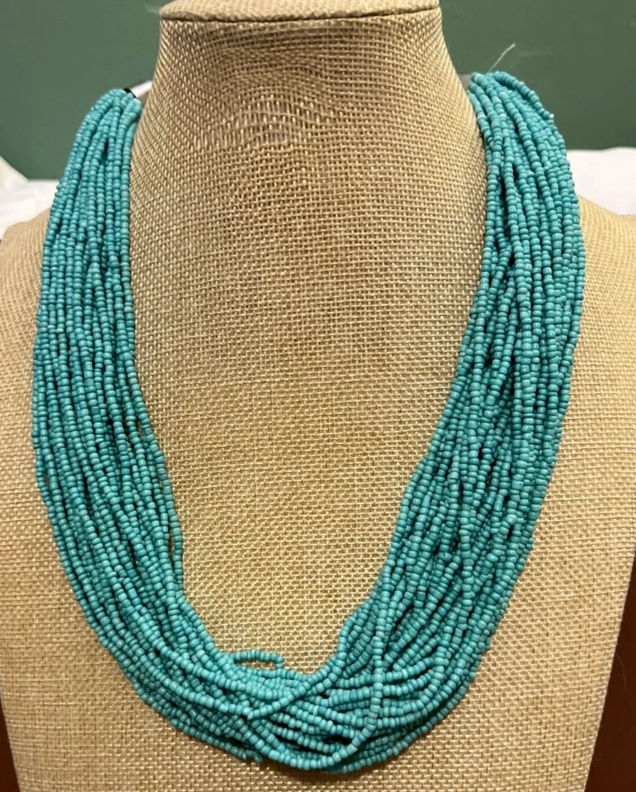 Turquoise colored necklace clearance