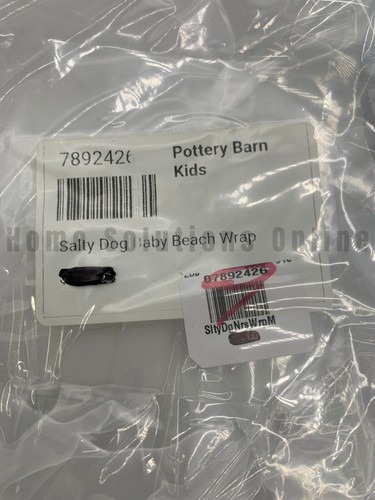 Pottery Barn Baby Salty Dog Beach Hooded Towel Wrap Blue 23" x 34" #8961H - Picture 6 of 6