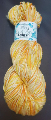Yellow/ Orange Nifty Cotton Splash Variegated Yarn 185 Yds 100 G Color 202