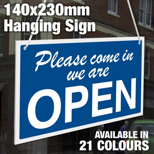 OPEN AND CLOSED DOUBLE SIDED 3MM RIGID HANGING SIGN, SHOP WINDOW - 21 ...