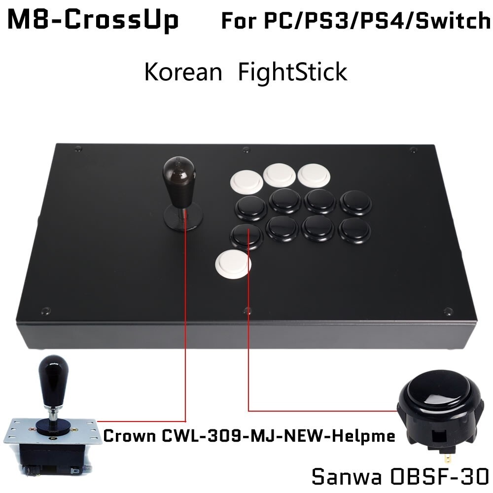 FightBox M8-CrossUP Arcade Joystick Game Controller for PC
